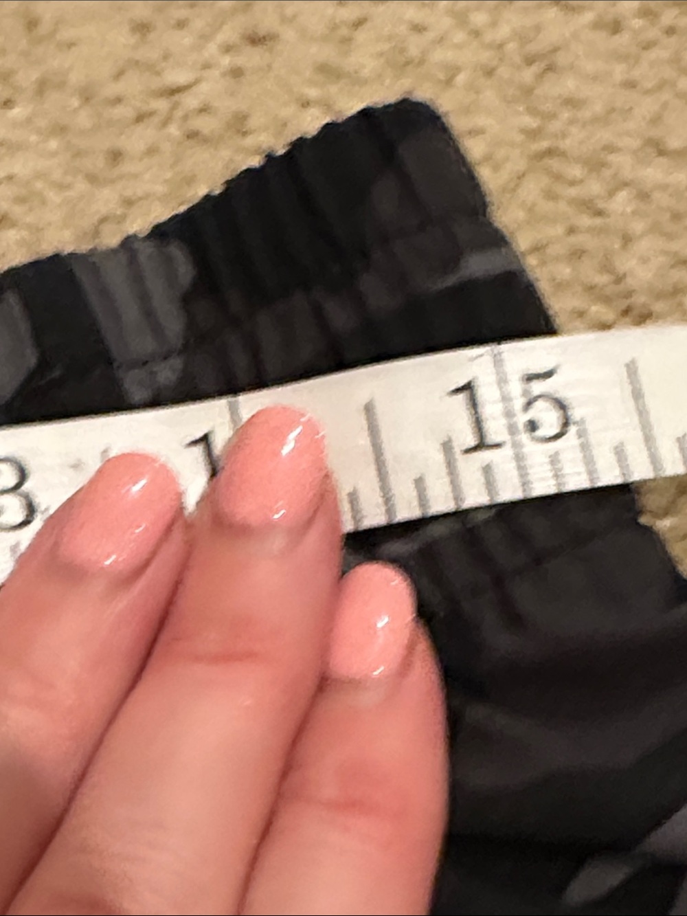 Athleta Black & Gray Camo Running Shorts - Picture 5 of 6